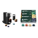 Nespresso Vertuo Next Deluxe Coffee and Espresso Maker by Breville with Aeroccino Milk Frother, Dark Chrome + Starbucks Capsules