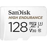 SANDISK 128GB High Endurance Video microSDXC Card with Adapter for dash cam and home monitoring systems - C10, U3, V30, 4K UHD, Micro SD Card - SDSQQNR-128G-GN6IA