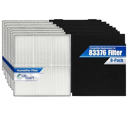 8-Pack 83378 Filter Set Replacement for Kenmore 83376 HEPA Filter - Compatible with Kenmore 83376 Air Purifier Filters with Carbon Foam Pre-Filter Prefilters
