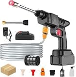 Power Washer Gun, Cordless High Pressure Water Sprayer, 6 in 1 Wireless Garden Hose Nozzle, Pressure Jet Wash for Car and Home Cleaning, Efficient Water Cannon