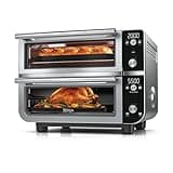 Ninja Double Oven Pro Smart XL Countertop Oven & Air Fryer | 30.2 Qt Capacity | 12-in-1 with Smart Finish & DualZone Tech to Cook 2 Meals at Once | Fits up to 4.5lb Chicken | Stainless Steel | DCT801