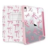 Case for iPad 11th Gen A16 2025/10.9 inch 2022 iPad 10th Generation Case, Shockproof Protective Cover with Auto Sleep/Wake, Soft Transparent TPU Back Shell with Pencil Holder (Pink Bow Composition)