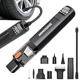 Windone Car Vacuum, 12000Pa 2-in-1 Cleaner & Tire Inflator 150PSI, 60W Brushless Motor, Cordless Handheld Vacuum & Air Pump with Pressure Gauge, LED Light, Multi-Nozzles for Car, Home, Office