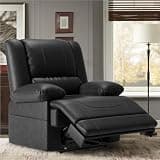 Heavy Duty Dual Motor Power Lift Recliner Chair for Seniors, Large Electric Lift Recliner with Heat and Massage, Infinite Position Reclining Sofa, Breathable PU Leather, Remote Control