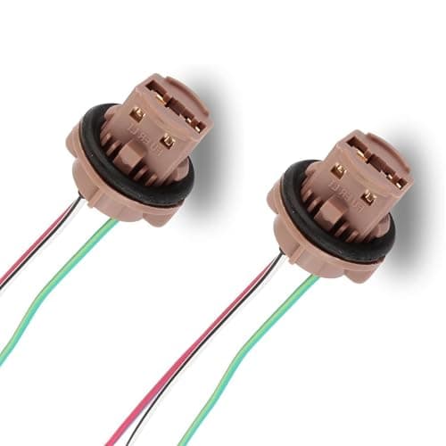 Heyzidu 2 PCS Car 7443 Brake Light Bulb Holder, LED Brake Ligh Socket Pigtail Harness Connecto, Waterproof High Temperature Lamp Holder Female Adapter, for 7443/T20 Bulb Assembly (Multicolored)