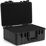 17.5 inch HardShell Carrying Case,Water-resistant & Storage Box with Customizable Foam,Portable Protective Box for Microphone,Recorder,Electronics,Tools,Cameras,Equipment and More,17.5 x 10.5 x 5.8 in