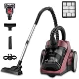 EDLOENS Canister Vacuum Cleaner, 45Kpa 1600W Bagless Canister Vacuum, 4Qt Large Dust Cup, Variable Speed Control, 5 Tools, Lightweight Canister Vacuum for Home, Pet, Carpet, Hard Floor, Red
