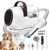 Ozumek Dog Grooming Vacuum, Dog Grooming Kit with Pet Clipper Nail Grinder, 6 Pet Grooming Tools(Mahogany)