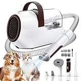 Ozumek Dog Grooming Vacuum, Dog Grooming Kit with Pet Clipper Nail Grinder, 6 Pet Grooming Tools(Mahogany)