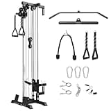 Mikolo Wall Mount Cable Station, Cable Crossover Machine with Dual Pulley System and 19 Adjustable Positions for Home Gym Fitness Equipment, Black