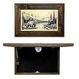 Bellewood Designs Wilderness Mountain Bear Gun Concealment Furniture - Handcrafted Hidden Gun Storage Wall Decor - Hidden Safe Furniture with Magnetic Lock for Quick Access - Made in USA