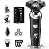 Electric Razor for Men: Wet/Dry Electric Shavers for Men - 𝟐𝟎𝟐𝟔 𝐔𝐩𝐠𝐫𝐚𝐝𝐞𝐝 𝐂𝐮𝐫𝐯𝐞𝐝 𝐑𝐚𝐳𝐨𝐫 𝐅𝐨𝐢𝐥, Low Noise High-Torque Motor, 𝟑-𝐢𝐧-𝟏 Cordless Shaver for Beard/Nose/Sideburns