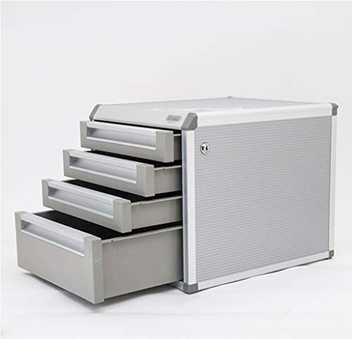 With Lock, File Cabinet, Desktop Storage Box, Four Layers, Aluminum Alloy, 315352296 Mm