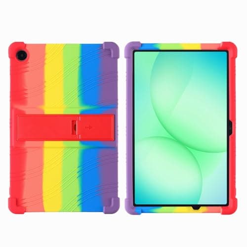 TianTa Case for Samsung Galaxy Tab A11+ Plus 2025 (SM-X230/X236) 11 inch, Soft Silicone Flexible Lightweight Shockproof Full Body Protective Cover - Rainbow