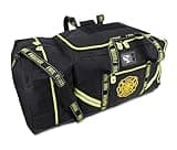 Lightning X Products Fireman Premium 3XL Firefighter Rescue Step-In Turnout Fire Gear Bag With Shoulder Strap & Helmet Pocket (Black)