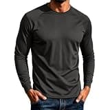 Mens Quick Dry Long Sleeve Training T Shirts Performance Mesh Breathable Ice Silk Cooling Workout Tee Tops Black