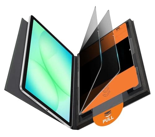 OMOTON 2 Pack Privacy Screen Protector for Samsung Galaxy Tab A11 Plus/A9 Plus 11 Inch, Anti-Spy Tempered Glass with Easy Installation Tray for Galaxy Tab A11+ A9+ 5G Tablet, Case Friendly/9H Hardness