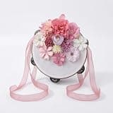 SiaBiced Silk Flower Tambourine, Handheld Percussion Musical Instrument & Dance Prop for Professional Dancers & Adults, Pink Purple