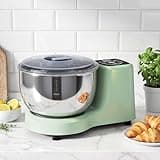 SUNVIVIPRO Electric Dough Mixer Maker, 5.3 QT Fermenting and Kneading Flour Mixer Machine with Stainless Steel Bowl & Time Control, Green Stand Mixer for Baking Bread Cake Pizza & Sourdough