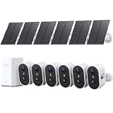 aosu Solar Security Cameras Wireless Outdoor, 2K HD Home Security Camera System, PIR + AI Human Detection, Color Night Vision, Easy to Set Up, Local Storage, No Subscription Required, 6-Cam Kit