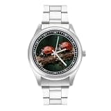 FodPand Analog Men Stainless Steel Band Watch Big Face Silver Wristwatch