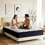 14 Inch Queen Size Mattress, Pocketed Coils for Strong Support, Hybrid Memory Foam & Fiberglass Free, Cool Night & Spinal Alignment, Pressure Relief & Motion Isolation, Medium Firm