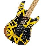 Limited Edition Striped Series Frankenstein™ Frankie, Maple Fingerboard, Black with Yellow Stripes, Aged Electric Guitar