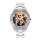 NTVOWPZO Three-Hand Analog Stainless Steel Watches for Men Easy Reader