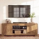 VASAGLE TV Stand, Farmhouse Entertainment Center with Storage Cabinets, Media Console Table for Living Room, Bedroom, for 80 Inch TV, 70 x 15.7 x 23.6 Inches, Honey Brown ULTV624K101S