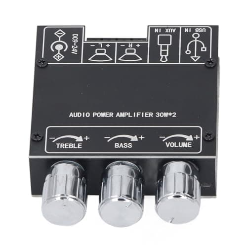Garosa 2.0 Channel Power Amplifier Board ABS Bluetooth Module with Treble Bass Control AUX USB Input for Home Office Sound Systems