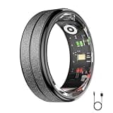 Smart Ring for Women, Fitness Tracker with Health Monitor (Black, 9#)