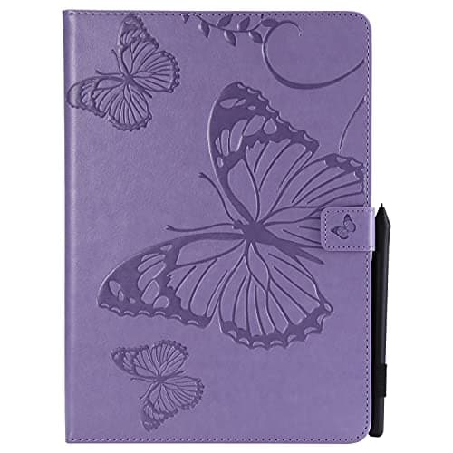 Tablet PC Bags Cases Sleeves Slim Lightweight Embossed Butterfly Pattern PU Leather Flip Stand&Card Slots Compatible with iPad Air (3rd Gen) 10.5" 2019 / iPad Pro 10.5" 2017 Tablet Case(Purple)