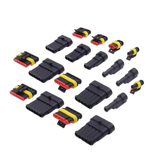 S25HH0 1-2-5sets Kit 2 pin 1/2/3/4/5/6 pins Way AMP Super Seal Waterproof Electrical Wire Connector Plug for car Waterproof Connector(100A,1set)