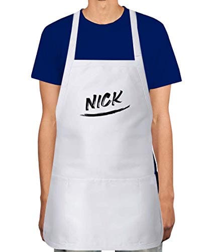 Makoroni - Nick Name Apron Adjustable Kitchen Chef Apron with 2 Pockets Cooking Baking, DesG89