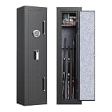 VALINIRT 7 Gun Fireproof Safe for Rifles and Pistols, Gun Cabinet with Keypad/Key Access, No-Assembly-Required Gun Safes with Combination Lock and Built-in Charging Ports