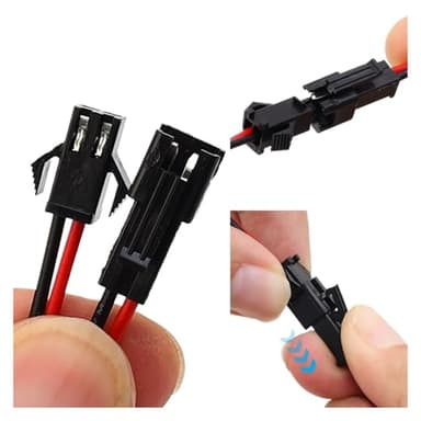 20/40/60PCS 2Pin Plug Socket Male to Female Wire Connector Adapter Electrical Cable for L*/ED Strips Lamp Driver Quick Connectors(10 Male 10 Female)
