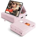 Tablet Pillow Stand with Storage, Foldable iPad Holder for Lep, Bed, Sofa, and Desk - Soft Pad Dock with Pocket and Stylus Mount Compatible with 4-13" iPad Pro/Air/Mini, Galaxy Tab, Kindle (Purple)