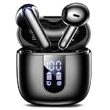Haqquio Wireless Earbuds, Bluetooth5.4 Headphones with Deep Bass Stereo, 48H Playback Ear Buds with LED Power Display, Lightweight, IPX7, in-Ear Earphones with Mic for iPhone/Android, Pad