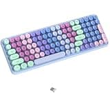 COVEVA Wireless Bluetooth & 2.4G Dual Mode Keyboard (Rainbow Purple)