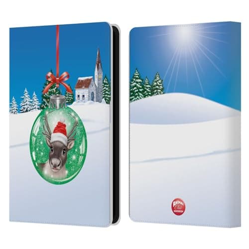 Head Case Designs Officially Licensed Animal Club International Reindeer Christmas Balls Leather Wallet Case Compatible with Kindle Paperwhite 5 (2021)