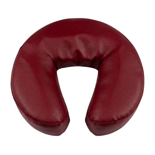 South Beach Leather Men's Travel Neck Pillow Cushion - Universal Crescent Headrest Pillow - Neck Head Cushion for Massage Chairs Spa Bed (Red, One Size)
