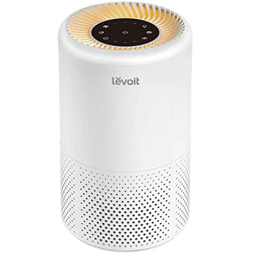 Levoit Air Purifiers for Home Bedroom with True HEPA Filter, 2/4/8H Timer, Sleep Mode, Gentle Night Light, Display Off, Ozone Free, Quiet Air Filter for Allergies, Smoke, Pet, Pollen, Dust, Vista 200