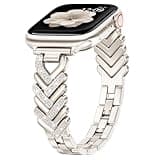 MOFREE Apple Watch Band for Women 42mm 44mm 45mm 46mm 49mm, Fashion Womens Metal Strap with Bling Diamond, Luxury Bracelet Wristband Compatible with iWatch Series 11/10/9/8/7/6/5/4/3/2/1/SE, Starlight