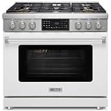 36" Professional Natural Gas Range with Smart Tilt Touch Control Panel (White)
