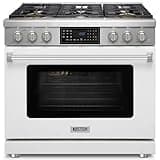 36" Professional Natural Gas Range with Smart Tilt Touch Control Panel (White)