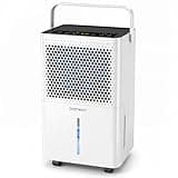 COSTWAY Dehumidifier for Home, 2000 Sq.Ft 32 Pint Compressor Dehumidifier with Drain Hose, Smart Humidity Control, 24H Timer, Auto Defrost & Child Lock, Quiet for Bedroom, Bathroom & Basement