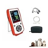 PROMEVET Vet Pulse Oximeter Handheld Oximeter with 2.8" LCD, Pet Vital Signs Monitor for SpO2 / Heart Rate/TEMP, Rechargeable Battery - Veterinary Use for Dogs, Cats, Horses (Bundle with Pouch)