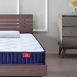 2 6 Inch Twin Mattress for Kids, Comfy Memory Foam Twin Mattress in a Box, Medium Firm Mattresses for Pressure Relief/Innerspring/Motion Isolating/Certipur-US Certified (White Blue, Twin)