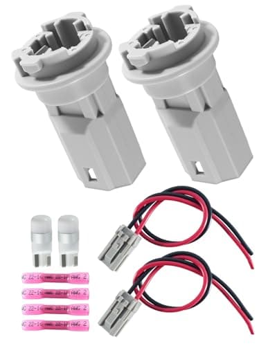 2PCS License Plate Light Lamp Bulb Socket Connector with T10 LED Bulb Fit for Toyota Corolla Matrix Paseo Prius RAV4 Venza Lexus CT200h ES300 GX470, Rear Holder Plug Base Replace 90075-99011