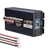 HENGJINGTR 48V to 110V 4000W Pure Sine Wave Inverter 12V 24V 48V 60V 72V DC to 110V 220V AC Converter,for Truck, Home, RV, Off-Grid Solar Power Inverter,48V to 220V 50Hz